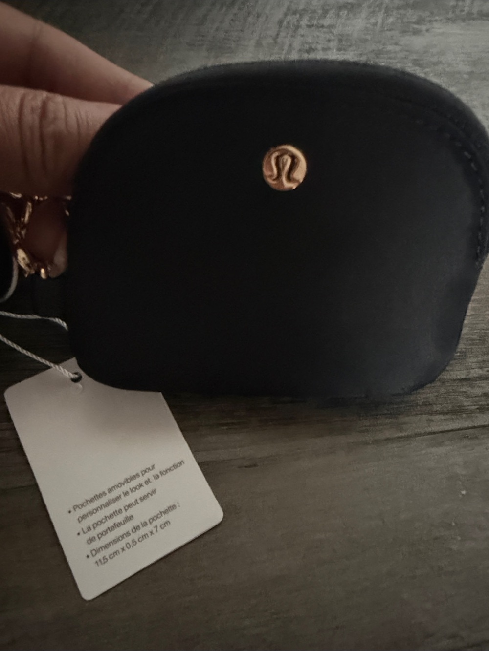 lululemon athletica Black Dual Pouch Wristlet with Gold Strap Accent - Picture 4 of 5